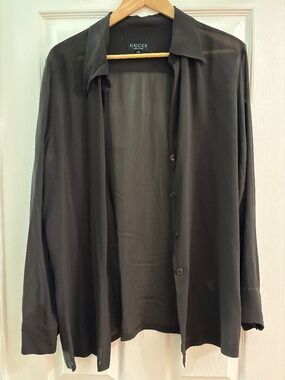 Vintage Gucci, Tom Ford era Zama sport for Gucci button up women’s blouse 46
